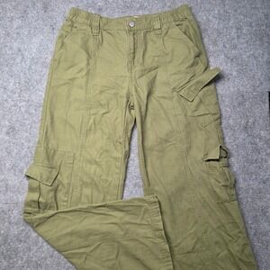 PacSun Low Rise Puddle Cargo Pants Womens Small Olive Green Baggy Y2K Utility